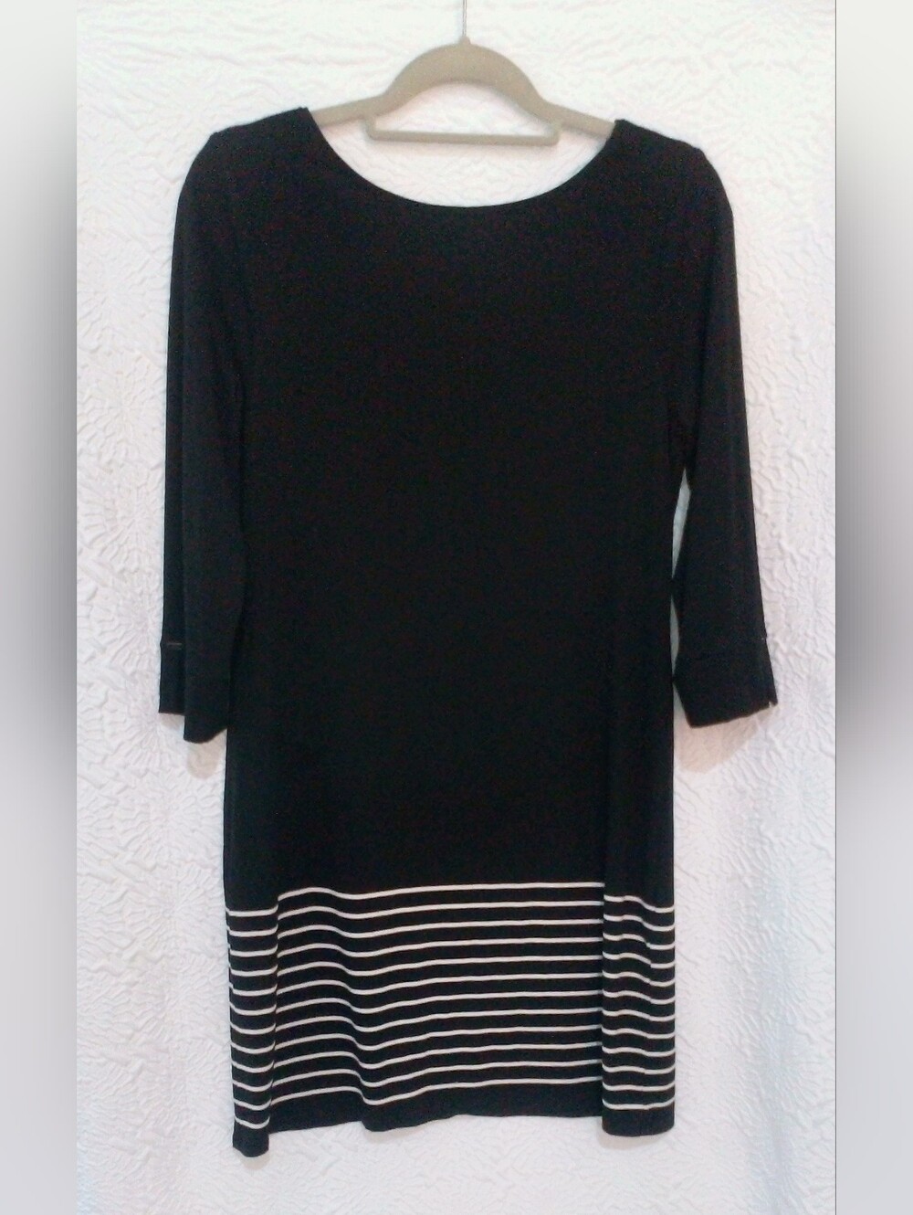 White House Black Market Striped Hem Shift Knit Dress